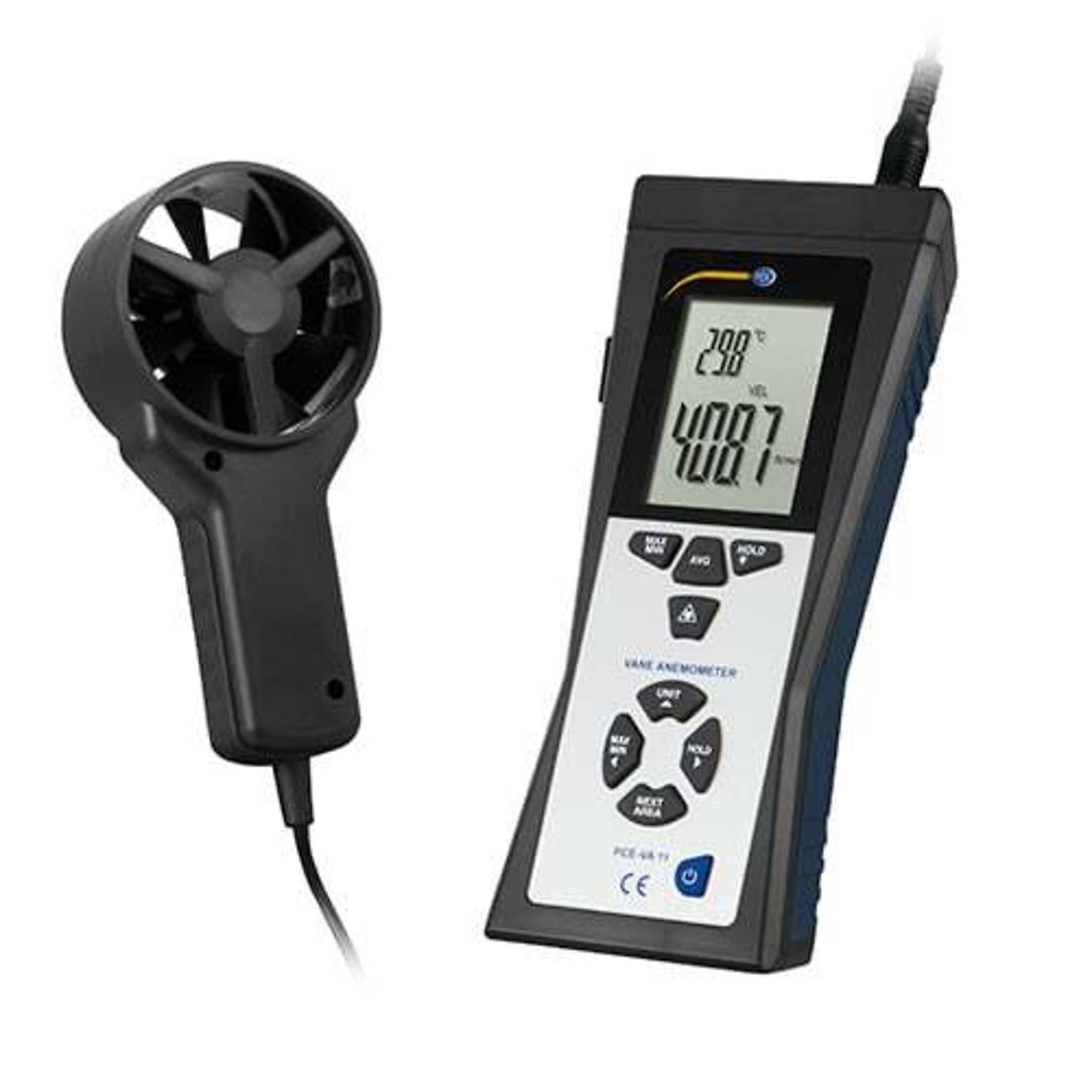 PCE Anemometer — Measures Air Speed, Air Temperature, Infrared Temperature, Model# PCE-VA 11